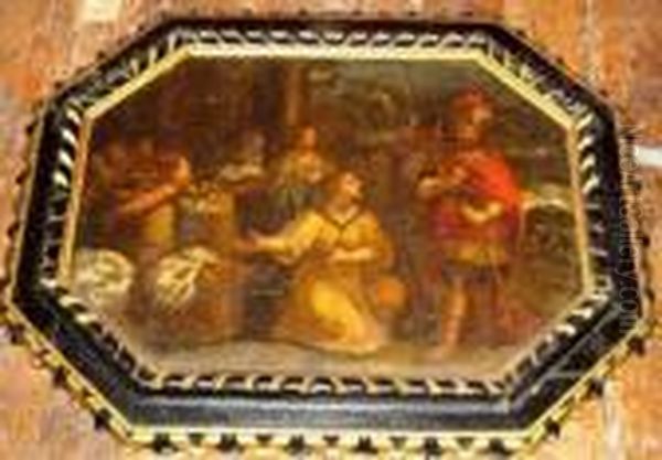 Allegorical Scene Oil Painting by Pietro Da Cortona (Barrettini)