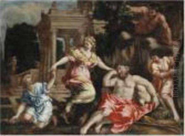 Ebrezza Di Sileno Oil Painting by Pietro Da Cortona (Barrettini)