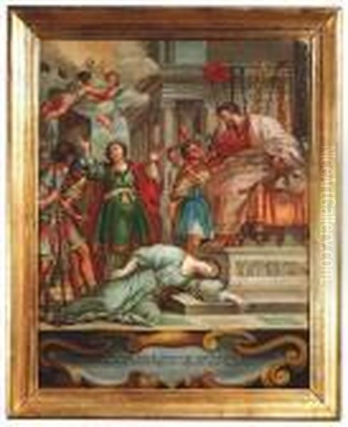 The Martyrdom Of The Saints Bibiana And Demetria. A Pair Oil Painting by Pietro Da Cortona (Barrettini)