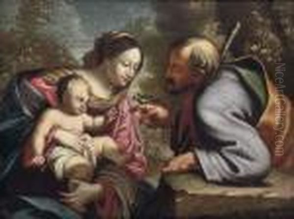 The Holy Family Oil Painting by Pietro Da Cortona (Barrettini)