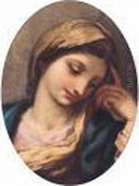 The Head Of The Madonna Oil Painting by Pietro Da Cortona (Barrettini)