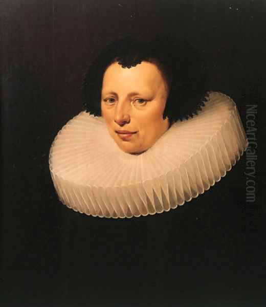 Portrait of a lady, possibly Anna de Neree, nee Wijnhoff (1588-1647) Oil Painting by Jan Anthonisz. Van Ravesteijn