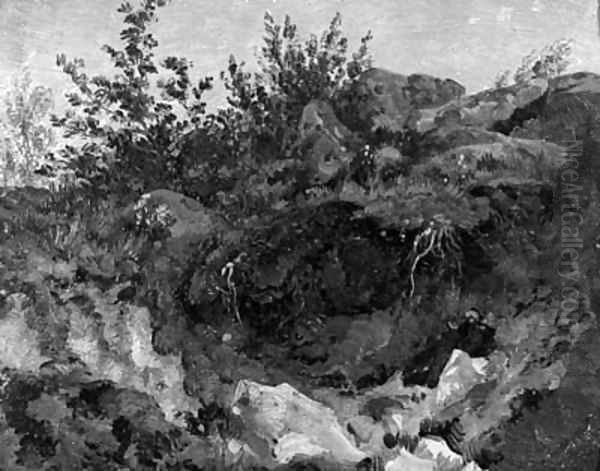 A grotto Oil Painting by Jean-Charles Joseph Remond