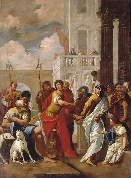 The Head of Pompey delivered to Caesar Oil Painting by Sebastiano Ricci