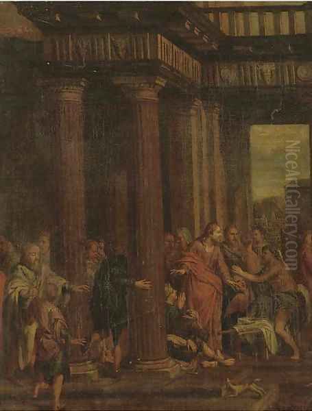 Christ driving the Money-changers from the Temple Oil Painting by Sebastiano Ricci