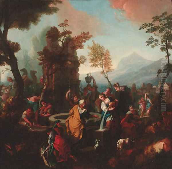 Rebecca and Eliezer at the Well Oil Painting by Sebastiano Ricci