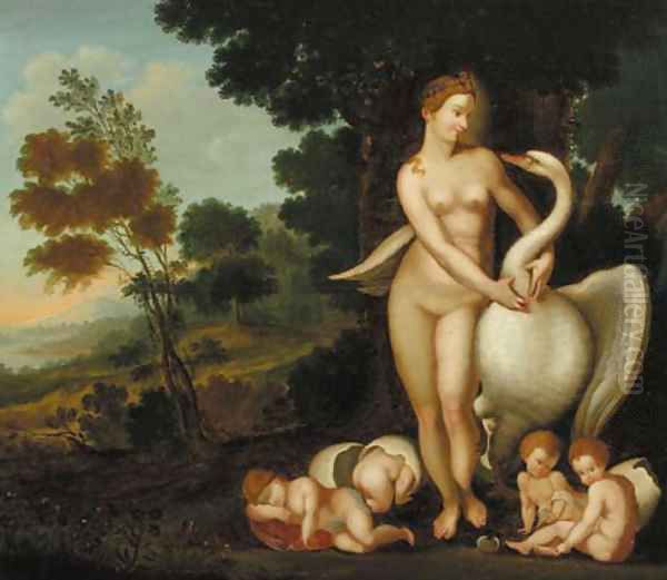 Leda and the swan Oil Painting by Johann Rottenhammer