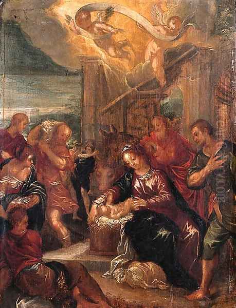 The Adoration of the Shepherds Oil Painting by Johann Rottenhammer