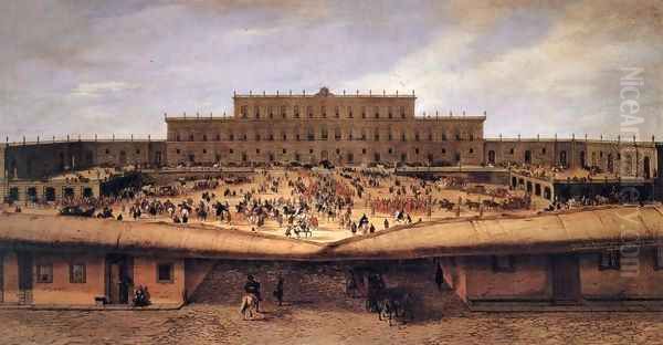 View of the Palazzo Pitti Oil Painting by Pandolfo Reschi