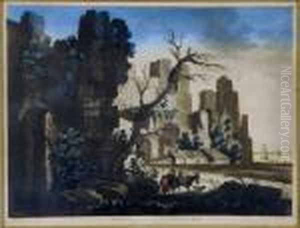 Ruines D'heraclee Oil Painting by Jean-Baptiste Pillement