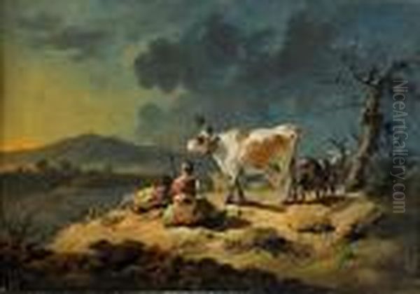 Pastoralt Landskap Oil Painting by Jean-Baptiste Pillement