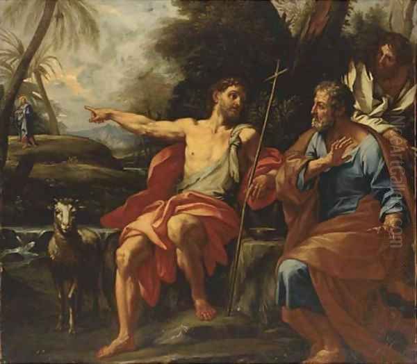 Saint John the Baptist announcing the coming of Christ Oil Painting by Niccolo Ricciolini