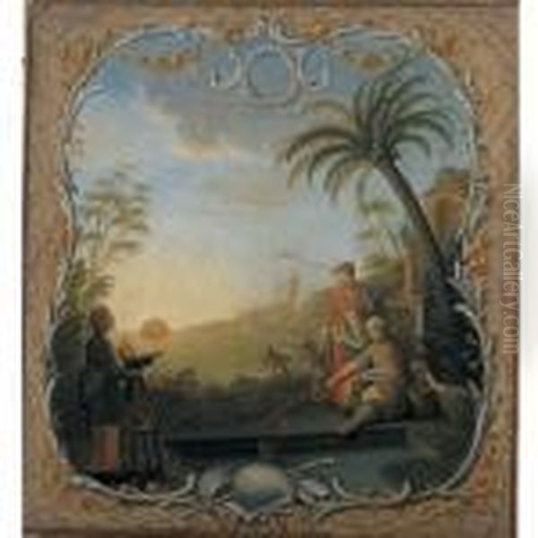 Chinoiserie Oil Painting by Jean-Baptiste Pillement