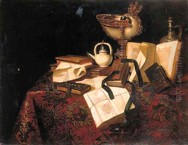 A Vanitas still life Oil Painting by Pseudo Roestraten