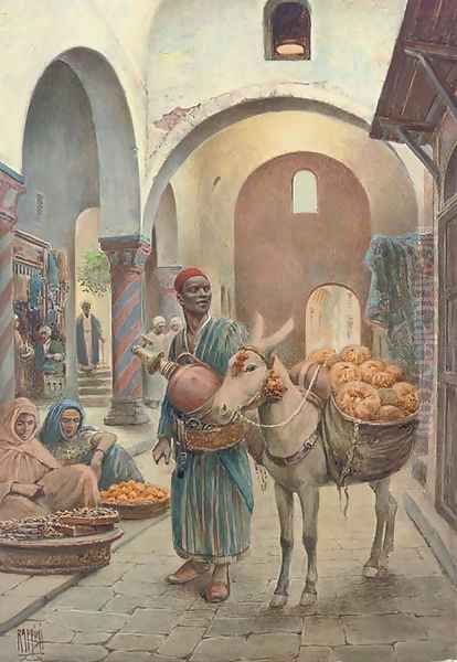 In the souk Oil Painting by Vittorio Rappini