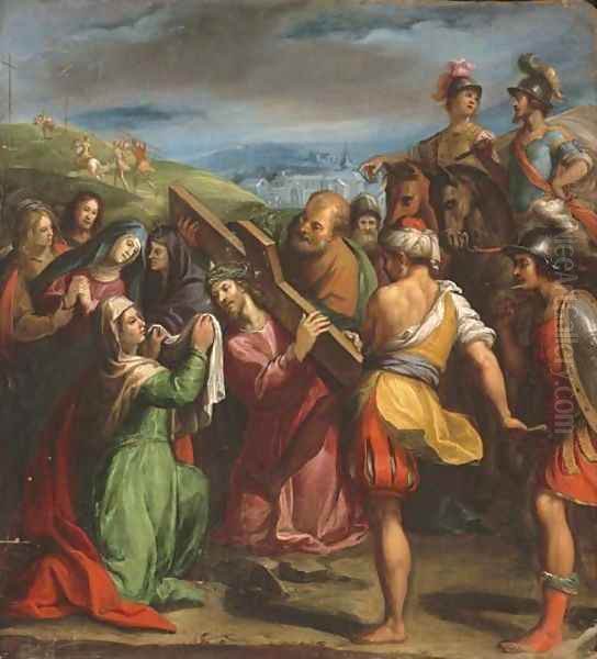 Christ Carrying the Cross Oil Painting by Carlo Antonio Ridolfi