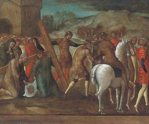 Christ on the Road to Calvary Oil Painting by Ercole de' Roberti