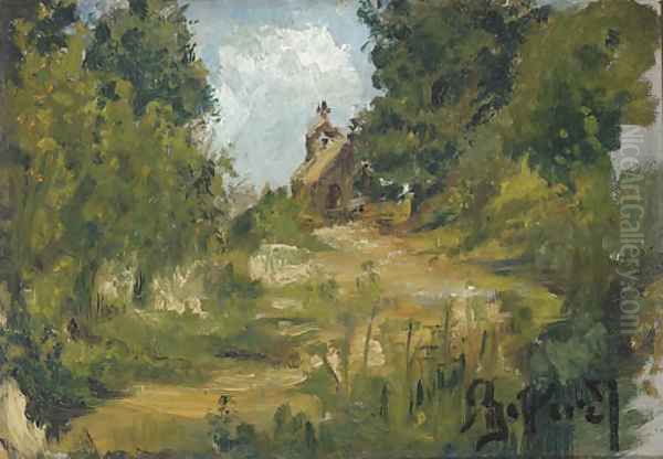 A cottage in the woods Oil Painting by Ilya Efimovich Efimovich Repin