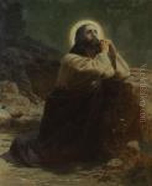 Christus In De Hof Van Olijven Oil Painting by Otto Pilny