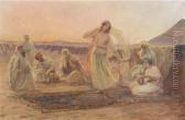 Dancer In The Desert Oil Painting by Otto Pilny