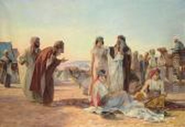 The Slave Market Oil Painting by Otto Pilny