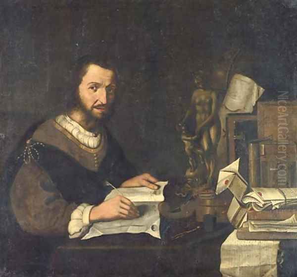 Portrait of a connoisseur Oil Painting by Pieter Gerritsz. van Roestraeten