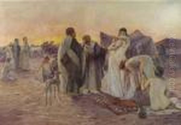 Slave Market. Oil Painting by Otto Pilny