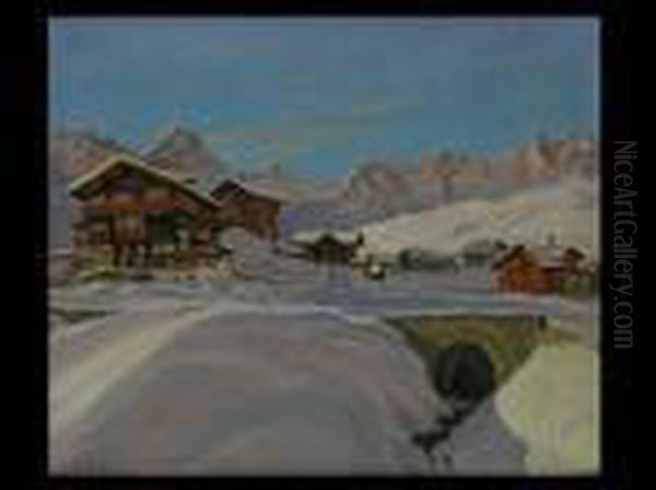 Lech Am Arlberg Oil Painting by Otto Pilny