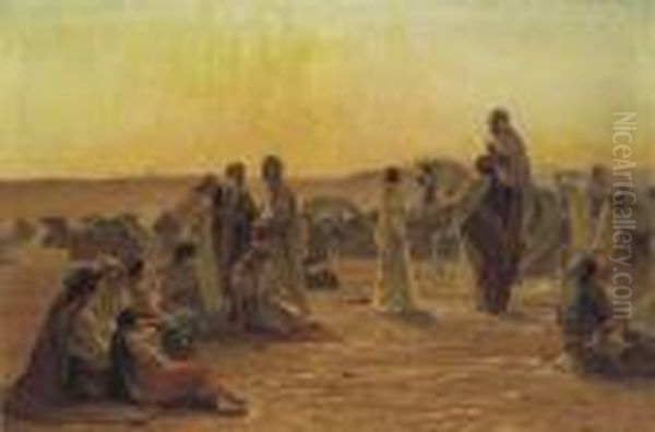 The Slave Market Oil Painting by Otto Pilny