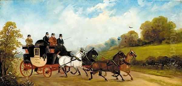 A coach and four Oil Painting by Philip H. Rideout