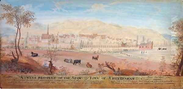 View of Cheltenham from the west Oil Painting by Thomas Sen Robins