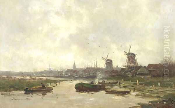 Morgen Oude Maas Oil Painting by Willem Cornelis Rip