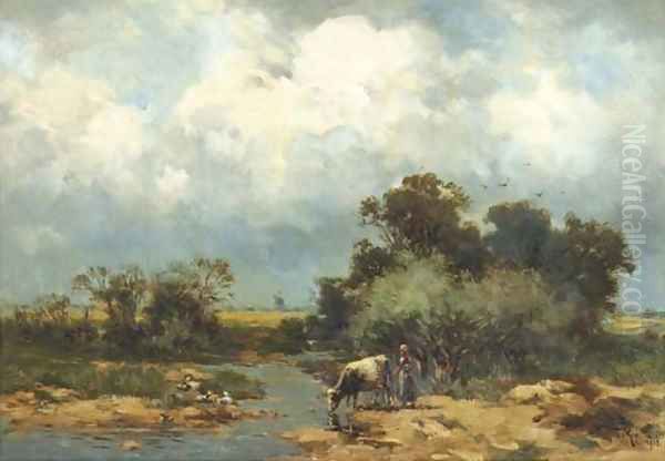 Opkomende bui bij Middelaar Oil Painting by Willem Cornelis Rip