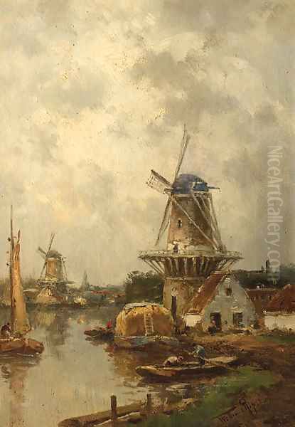 Steenen Molen Oil Painting by Willem Cornelis Rip