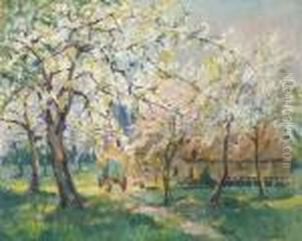 Vieille Ferme De Bois-guillaume, Printemps Oil Painting by Robert Antoine Pinchon