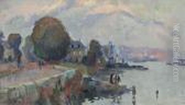 Bords De Seine A Croisset Oil Painting by Robert Antoine Pinchon