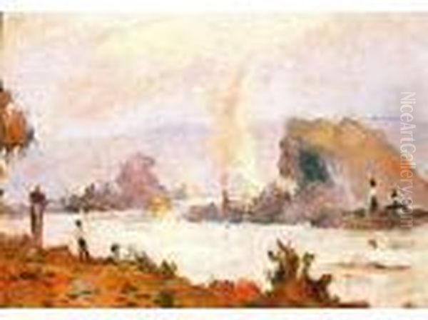 L'ile Lacroix A Rouen Oil Painting by Robert Antoine Pinchon