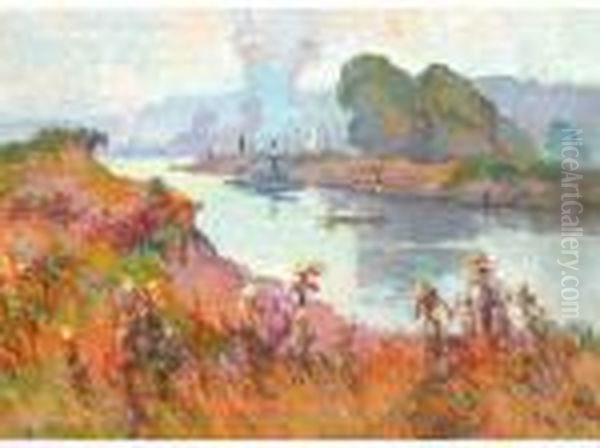 Bord De Seine Oil Painting by Robert Antoine Pinchon