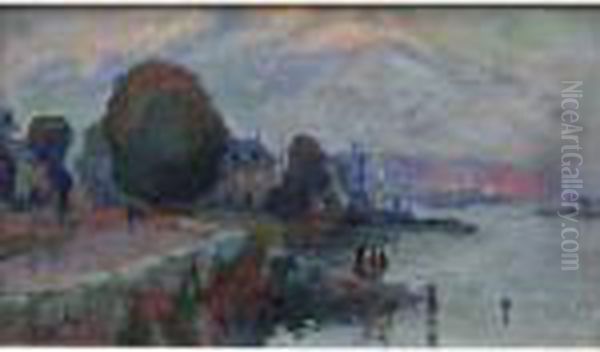 Bord De Seine A Croisset Oil Painting by Robert Antoine Pinchon