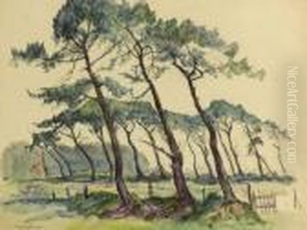 Arbres Sous Le Vent Oil Painting by Robert Antoine Pinchon