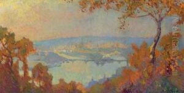 Rouen, Vue De La Seine Oil Painting by Robert Antoine Pinchon