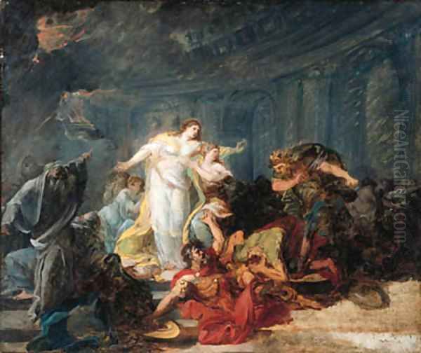 The Death of Priam Oil Painting by Baron Jean-Baptiste Regnault