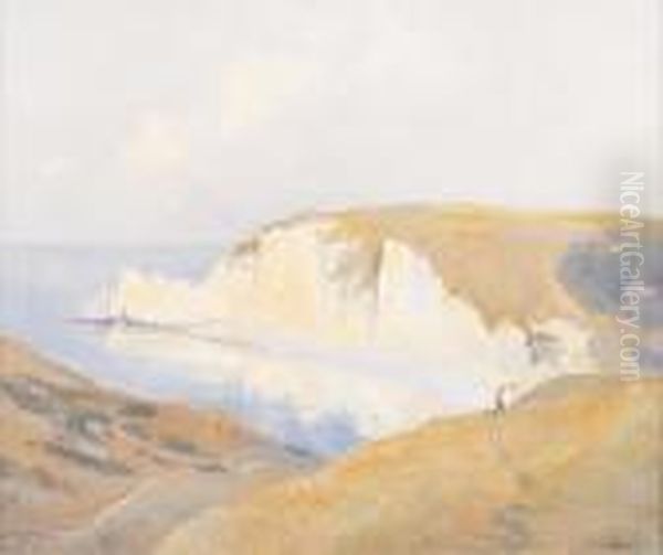 Promeneurs Sur Les Falaises Oil Painting by Robert Antoine Pinchon