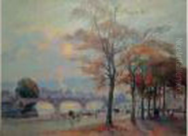 Vue De Rouen Oil Painting by Robert Antoine Pinchon