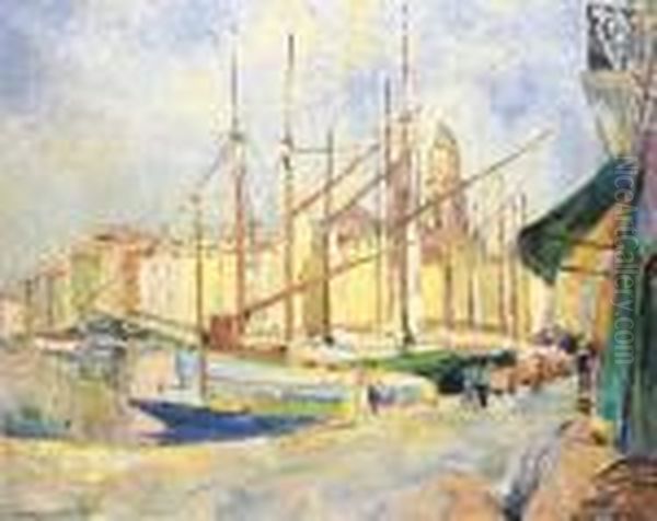 Port De Saint-tropez Oil Painting by Robert Antoine Pinchon