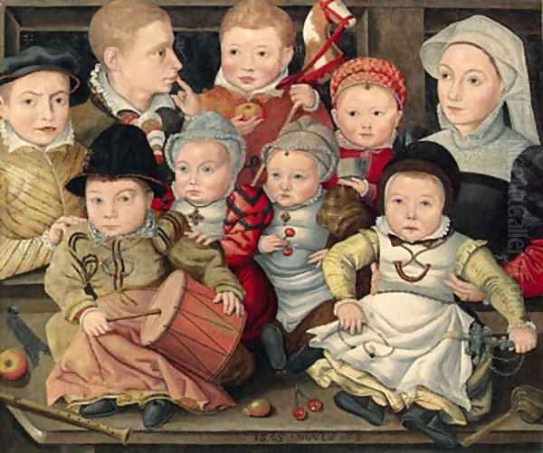 Group portrait of children Oil Painting by Ludger Tom The Younger Ring