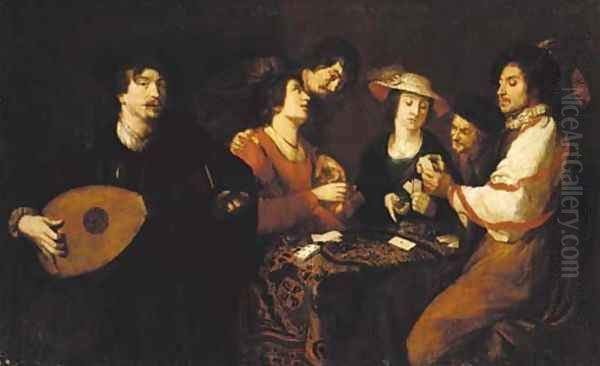 Card players Oil Painting by Theodoor Rombouts