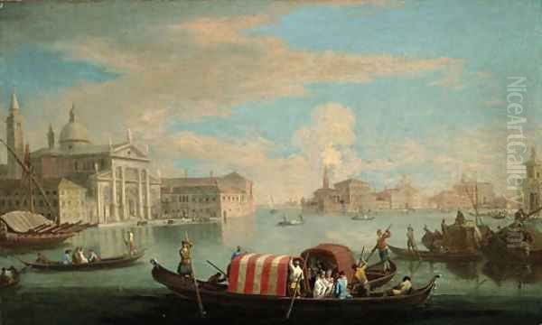 The Isola di San Giorgio Maggiore, Venice, from the Bacino di San Marco Oil Painting by Giovanni Richter