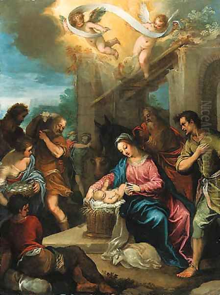 The Adoration of the Shepherds Oil Painting by Hans Rottenhammer