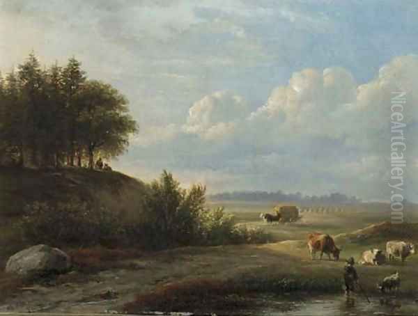 In de Holm te Westerbork in de provincie Drenthe Oil Painting by Jan Van Ravenswaay